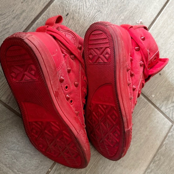 Converse Women's Bold Red Studded Sneakers - Picture 4 of 4
